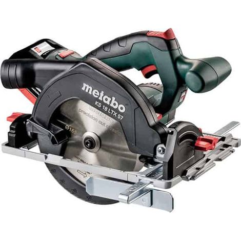 Metabo KS 18 LTX 57 Scie circulaire sans fil 18V 165x20mm + 2x Batteries 8,0Ah + Chargeur + Coffret MetaLoc ( 601857810 )