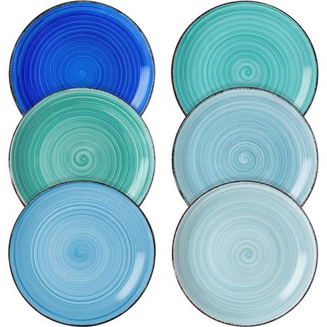 Assiette à Dessert en Céramique, Petite Assiette à Tapas, Pâtes, Gâteau, Style Minimaliste Multicoloré-Bleu Dégradé (1/5)