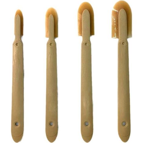 Grattoir à colle - Ensemble de 4 pièces de tailles différentes - Outil pour lisser les joints, les mastics et les mastics silicone - Grattoir en caoutchouc - Poignée ergonomique en ABS (1/5)