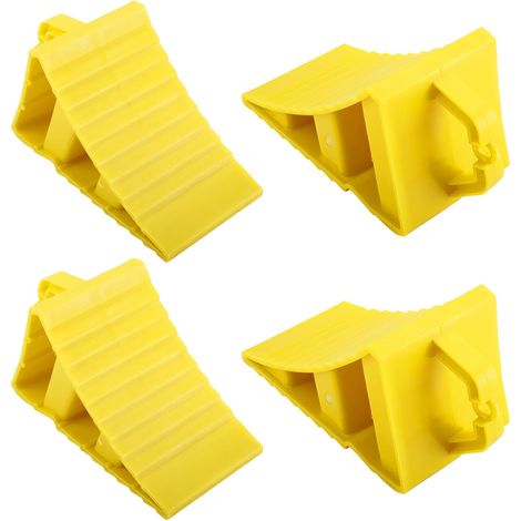 Lot de 2 cales de roue pour remorque - Avec poignée - Cales de frein antidérapantes - Pour voiture, camion, remorque - Accessoires de voiture et camping-car (1/5)
