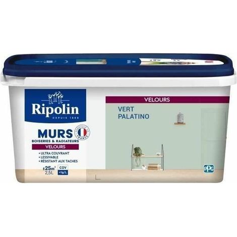 Ripolin Deco Velours Vert Palatino Pintura acrílica terciopelo 2,5 L paredes revestimientos de madera radiadores