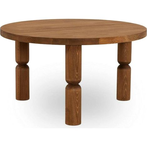Dmora - Tavolino da salotto Victorien, Tavolo basso da caffè, Portariviste per divano, Ripiano da soggiorno, 70x70h40 cm, Quercia (1/5)