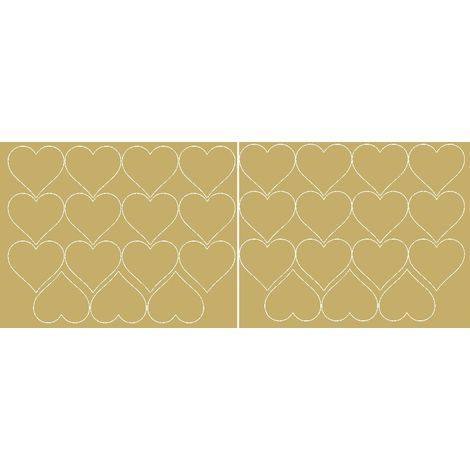 Adesivi a forma di cuore per San Valentino, 6 cm, 30 pezzi, oro lucido