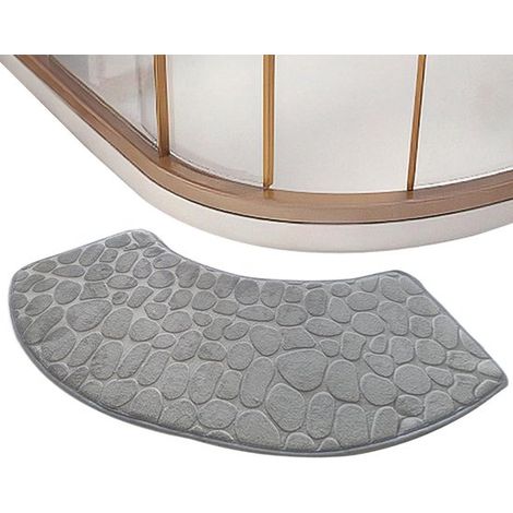 Tappetini da bagno, Tappetini da bagno curvi, Tappetini da doccia curvi, Tappetini angolari antiscivolo per il bagno, Tappetini d'ingresso, Decorazioni per la casa, Grigio (1/5)