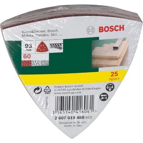 BOSCH - 25 FOGLI PER LEVIGATRICE DELTA GRANA 60 93MM