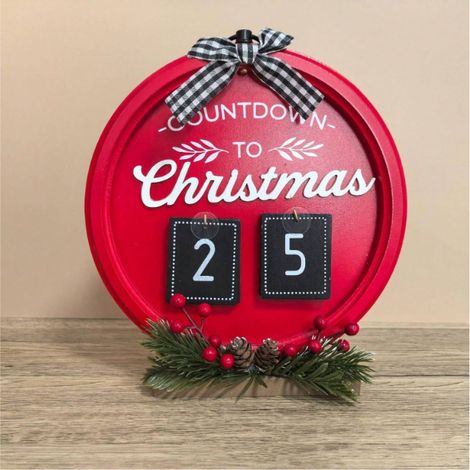 Calendrier de l'Avent en bois à assembler, rond (1/4)