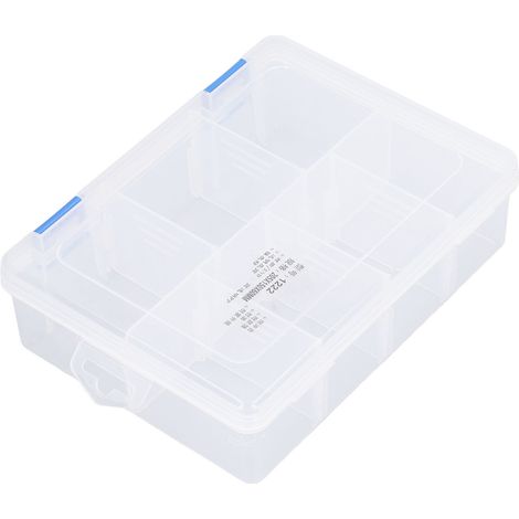 Transparente Aufbewahrungsbox mit 7 Fächern, PP-Ersatzteilorganizer mit herausnehmbaren Trennwänden (1/5)