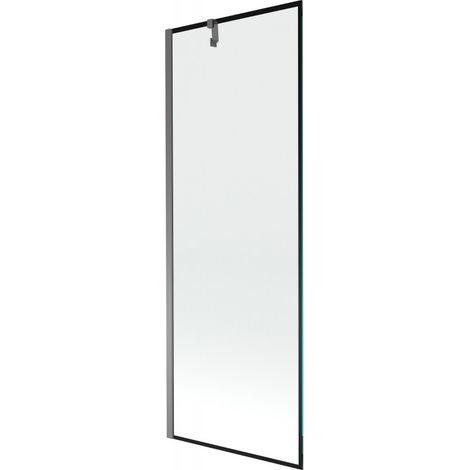 Mexen Next paravento per vasca da bagno 1-anta 70 x 150 cm, cornice nera, gun metal - 895-070-000-00-70-95 (1/5)