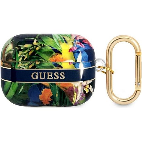Guess guaphhflb Cover per AirPods Pro blu/cinturino con fiori blu Collezione (1/3)