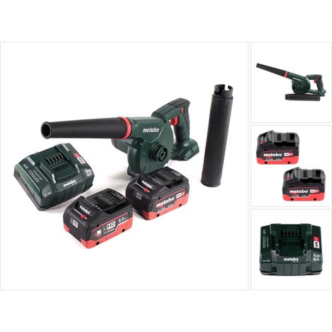 Soplador sin cable Metabo AG 18 18 V + 2x batería LiHD 5,5 Ah + cargador