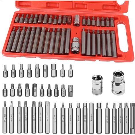 40 Pieces Hex Socket Torx Kit, Torx Male Socket with Case, Drive Adapter 3/8 1/2 Inch, for Automotive Repair (1/5)