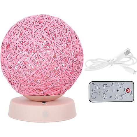 1 lampe de nuit en rotin avec boule (1/3)