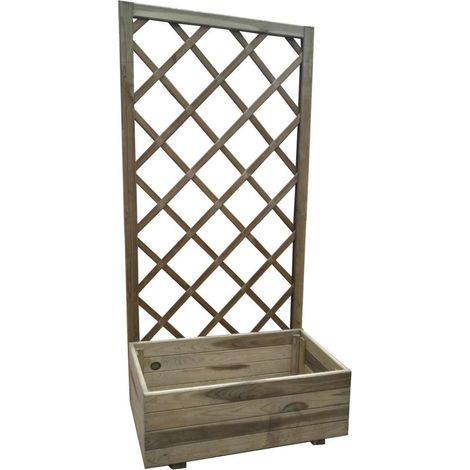 Pircher Fioriera con Griglia - Conifera Impregnata - 70x35x140 cm