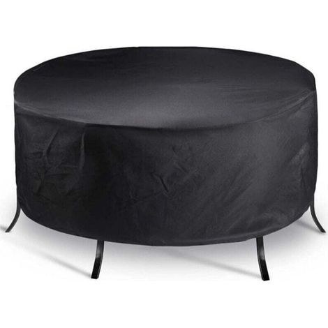 Fundas redondas para muebles de jardín de 200x94cm, XU, impermeables, para mesa redonda de exterior, de tela Oxford 420D, resistentes al viento --Crezuo