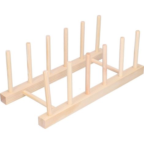 Étagère à Vaisselle en Bambou Léger et Portable, 5 Cases 28cm, Écologique et Durable (1/5)