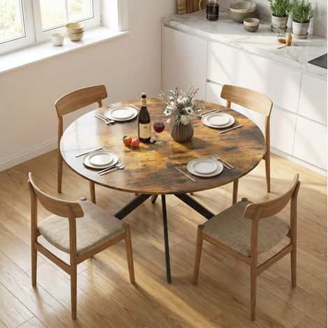 Runder Esstisch 120 cm im Industriestil Holz OKMYHOME (1/5)