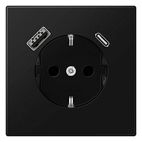 Jung Prise Schuko avec USB noir mat 16 A 250 V