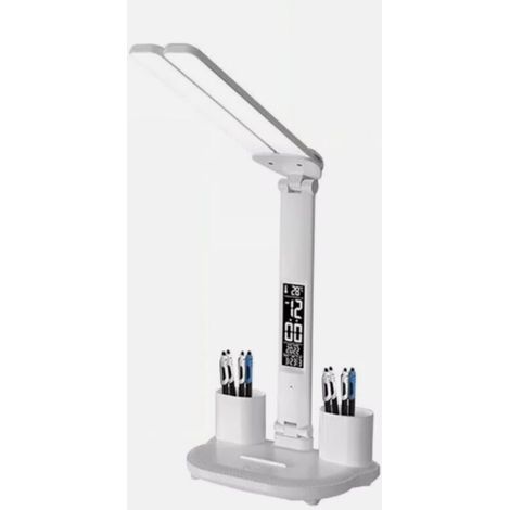 7W Akku LED Schreibtischlampe Dimmbar Tischlampe mit Stifthalter Zeit Temperatur (1/5)