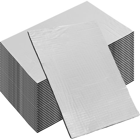 Lot de 30 panneaux d'isolation insonorisants autocollants en feuille d'aluminium pour voiture, van, camping-car - 25 x 18 x 0,5 cm (1/5)