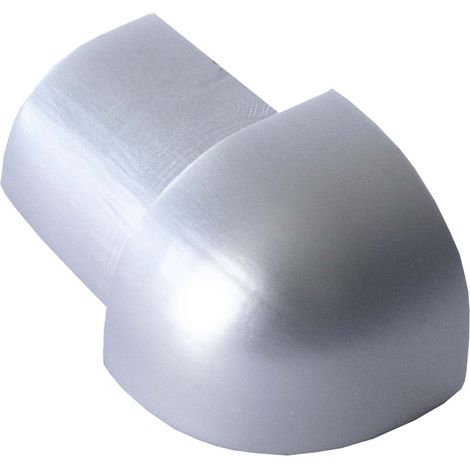 Dalsys Angle extérieur pour rail de carrelage aluminium (anodisé) Profilé en quart de cercle, profilé pour carrelage - 10mm, 1 pièce Chrome brillant