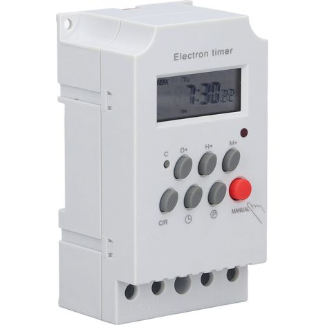Minuterie Électronique Intelligente Rail DIN avec Affichage LCD, Interrupteur Programmateur 220V KG316TII