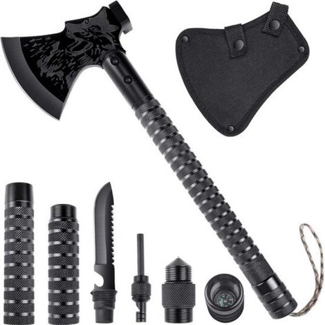 Hache pliante ApexArte® - Kit d'outils de survie - Noire (1/5)