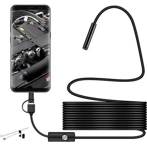 5 m, caméra d'inspection USB 3 en 1 de Type C, 6 lumières LED réglables, caméra d'inspection (1/4)
