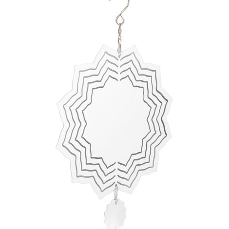 Carillon éolien blanc, simple et délicat, décoratif et résistant aux intempéries, motif lotus, pour lampe, arbre ou mur. (1/5)