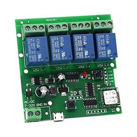 Channel WIFI Momentary Inching Relay Automatic Safety Switch Module, DIY WiFi Garage Door Controller (5-32V)