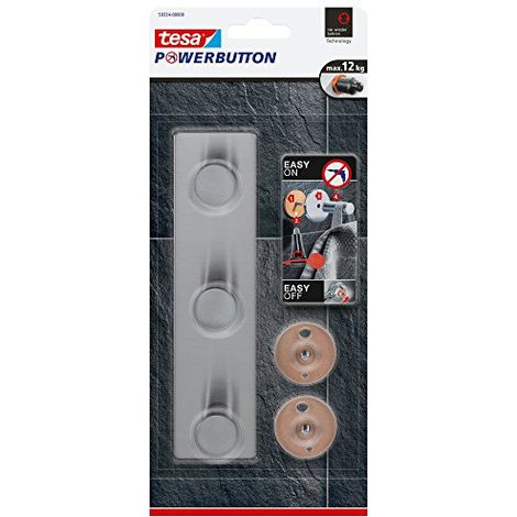 tesa Powerbutton Classic gancio di fissaggio in acciaio inossidabile (1/4)