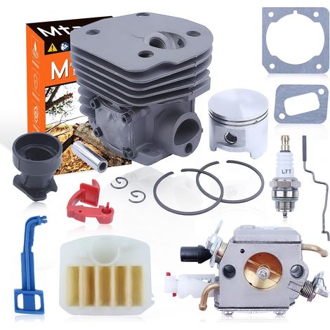 Kit de piston de cylindre 45 mm pour carburateur de tronçonneuse Husqvarna 353 351 350 346 346xp 345 340 avec filtre à air avec griffe, bougie, joint, autres ensembles 503283208 5372530-02 (1/5)