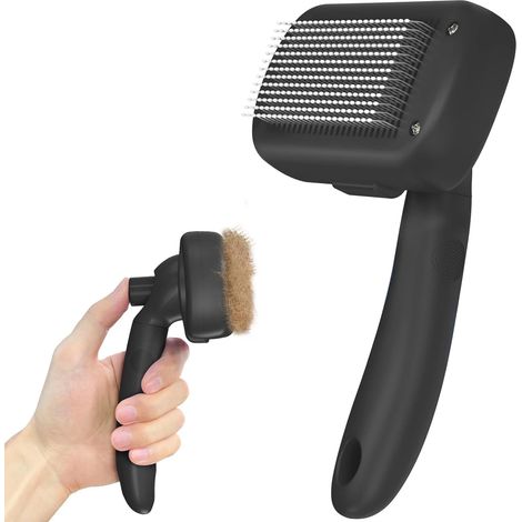 Un outil de toilettage doux pour la peau, adapté aux chiens et aux chats, qui élimine les poils morts des animaux à poils longs et à poils courts. (1/5)