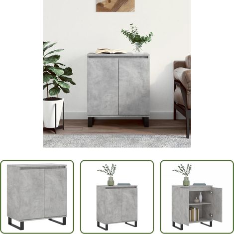 Betonfarbe - Sideboard Betongrau 60x35x70 cm Holzwerkstoff (1/5)