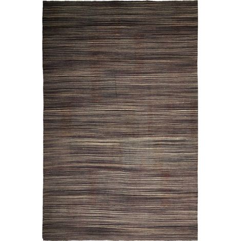 Authentique tapis d'Orient kilim fait main 357x455 marron et noir (1/5)