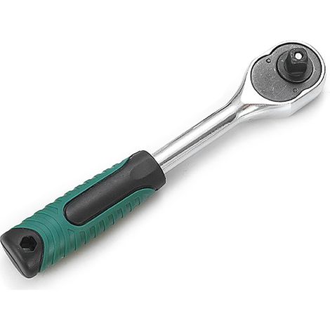 Clé à rochet à dégagement rapide CRV 3/8" 24 dents, poignée caoutchouc ergonomique, outil de réparation automobile (1/5)