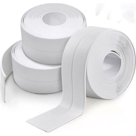 3 rouleaux de bandes d'étanchéité pour salle de bain, ruban adhésif imperméable pour cuisine, toilettes, baignoire, coins de fenêtre (Style 2) - MODOU (1/5)