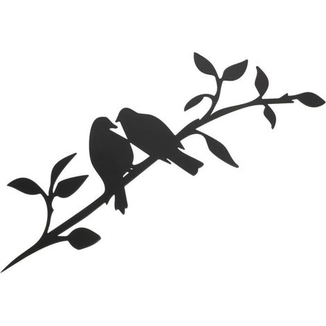30 x 12.5 cm Oiseaux sur La Branche Métal Art Décoration Murale Fer Oiseau Sculpture Murale en Métal Oiseau Art Décor Mûr pour Intérieur Extérieurs pour La Maison Jardin (1/5)