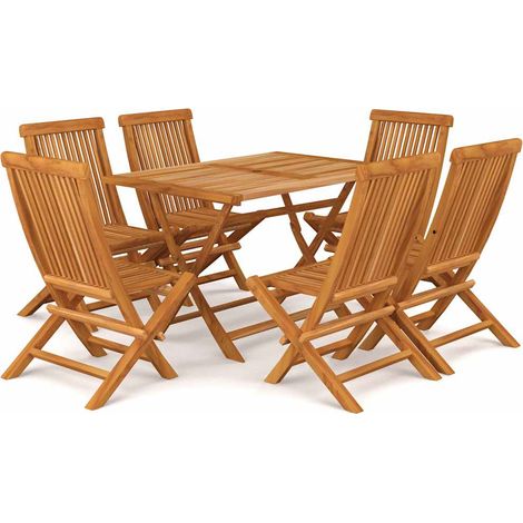 Maison Exclusive - 7dílný zahradní jídelní set masivní teakové dřevo (1/5)