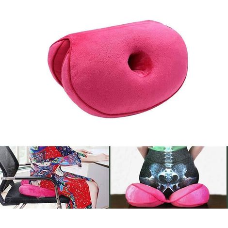 Cojín ortopédico para asiento, espuma viscoelástica, alivio del coxis y la ciática, soporte lumbar, oficina, coche (1/5)