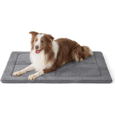 Hundematte waschbar Sherpa Plüsch große Hunde 104 x 69 cm Grau (1/5)