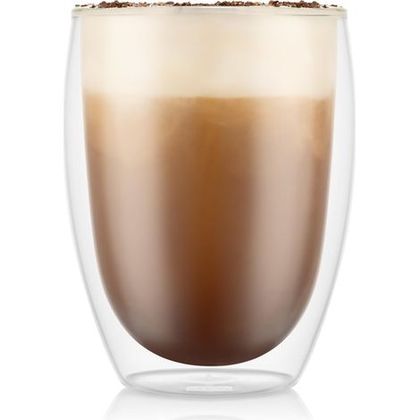 Verres Double Paroi 6 pièces – Tasses Latte 350ml – Verres Thermiques – Borosilicate Soufflé à la Bouche (1/5)