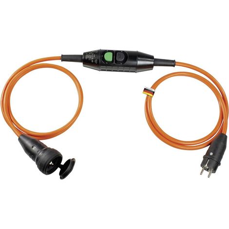 AS Schwabe 45401 Prolunga con protezione personale PRCD-K 230 V Nero, Arancione IP44