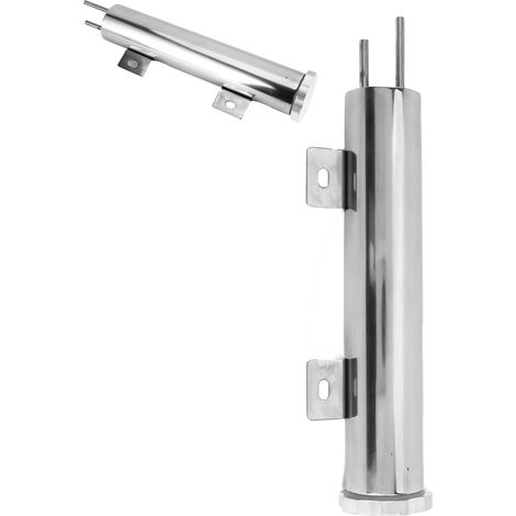 2 réservoirs de trop-plein de radiateur en acier inoxydable de 10 pouces et bouteilles de recyclage avec accessoires de montage, type universel (1/5)
