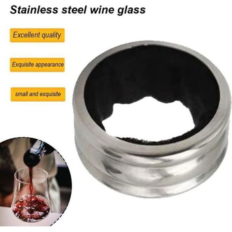 Anneaux Anti Gouttes, 4 Pièces Anneau Anti Goutte Bouteille de Vin, Bague pour Vin en Acier Inoxydable, Vin Collar Bague, pour Bar (1/5)
