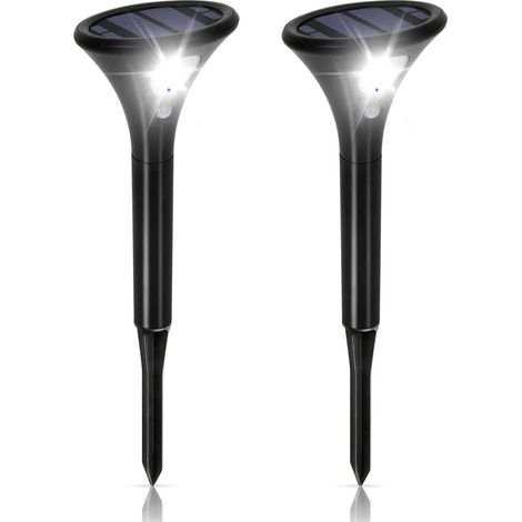 Potente luce solare per esterni, confezione da 2 luci solari per esterni impermeabili IP65, luce di sicurezza con sensore di movimento, faretto solare regolabile per giardino, casa, cortile, vialetto,