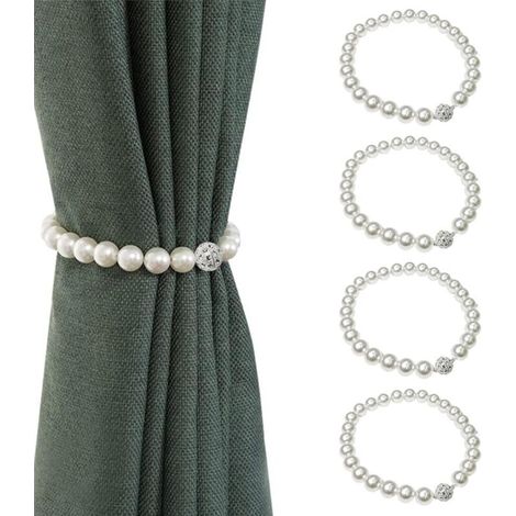 Embrasses Rideaux Magnétiques, 4 pièces Embrasses Rideaux Magnétiques Clips Rideau Support Rideau Arrière Corde Boucles Embrasses Rideau Support Rideau pour Décoration Maison (1/5)