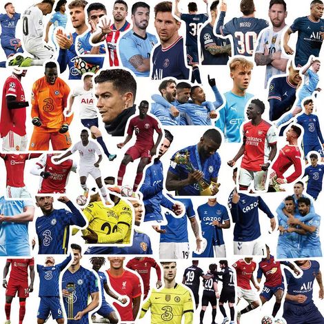 50 autocollants étoiles de football - Stickers sportifs, graffitis, cadeaux de football, bouteilles d'eau, casques, scrapbooking, Coupe du Monde - Enfants, ados, adultes