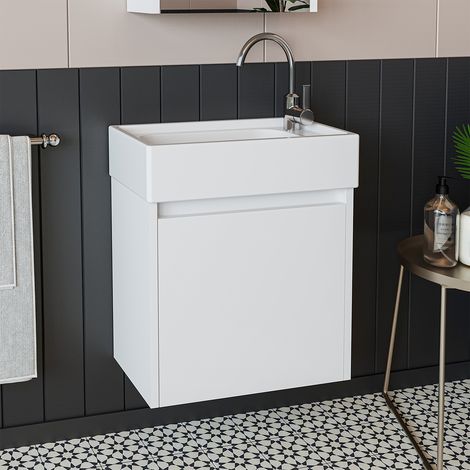 Roomart MINI-50 Badmöbel-Set 2-tlg 49 cm breit, Weiß