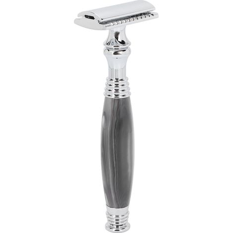 Porte-rasoir classique pour homme, support de rasoir manuel, étui à rasoir de sûreté gris, pour salle de bain, fixation murale, lot de 1, acier inoxydable, style rétro, robuste et durable. (1/5)