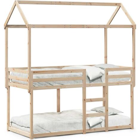 Maison Exclusive - Cama litera sin colchón madera maciza de pino